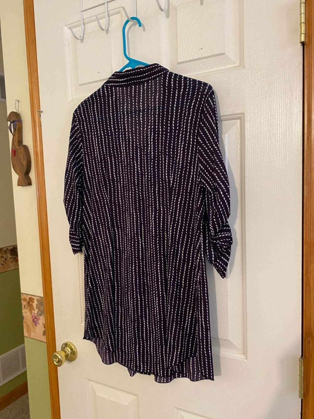 Style & Co. Navy and White Striped Button Tunic - Picture 4 of 4